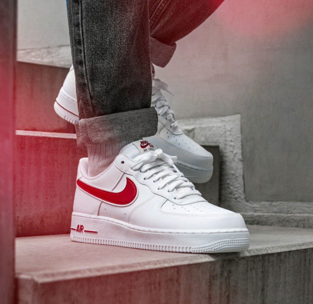 nike air force with red tick